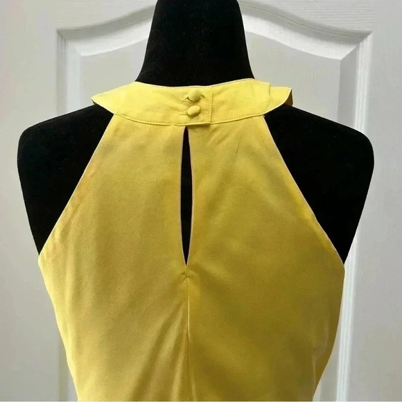 Ricki’s Blouse Sleeveless Peplum Halter Neck Flowy Top Yellow 0/XS - Picture 10 of 14